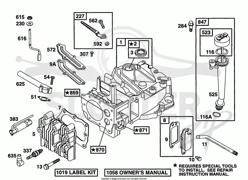 Cylinder, Head, Oil Fill