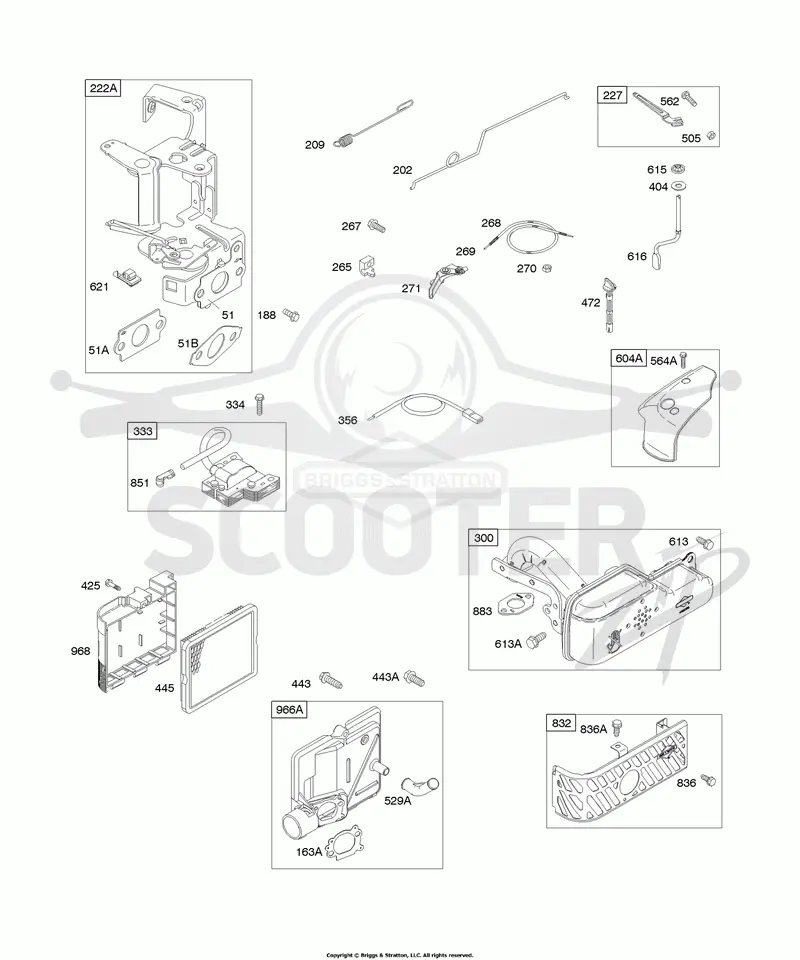 Air Cleaner, Controls, Exhaust System, Governor Spring, Ignition