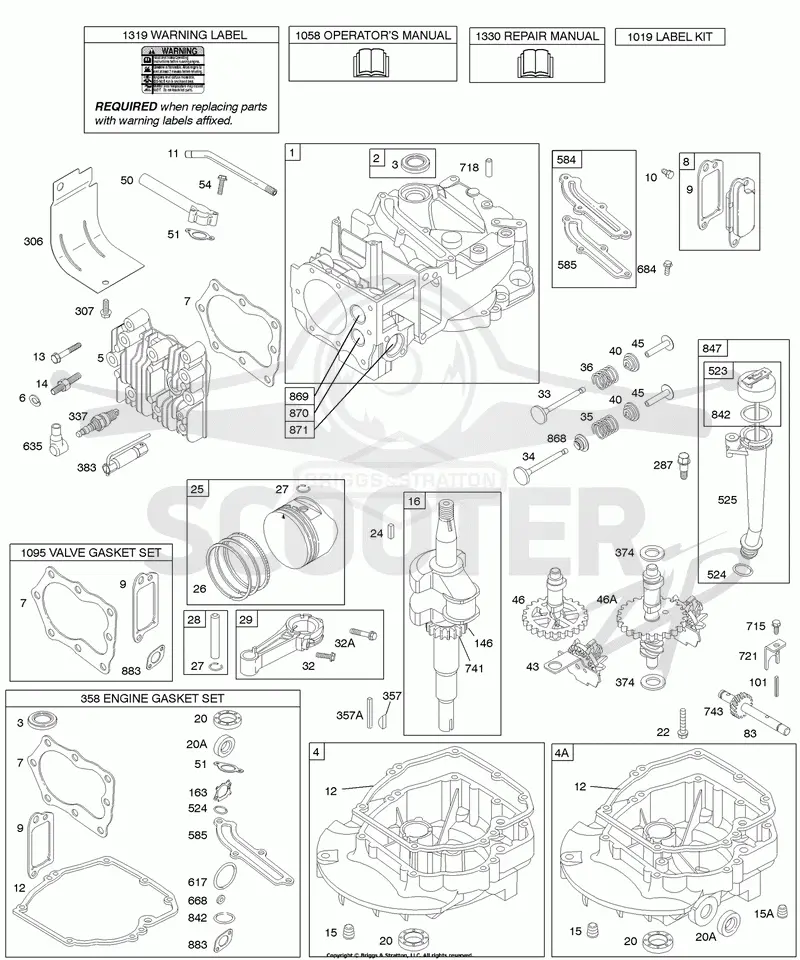 Cams, Crankshaft, Cylinder, Engine Sump, Kit/Gaskets, Lubrication, Piston Group, Valves