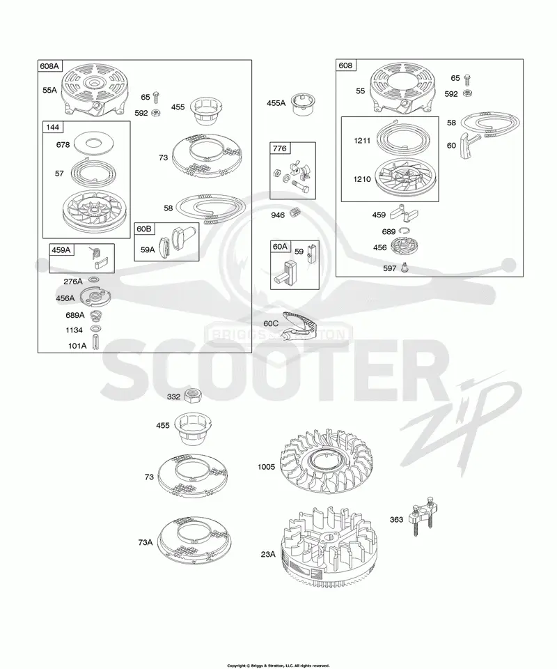 Flywheel, Rewind Starter
