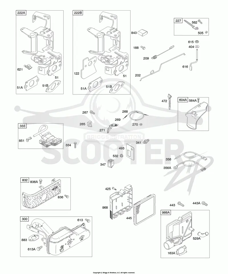 Air Cleaner, Controls, Exhaust System, Governor Spring, Ignition