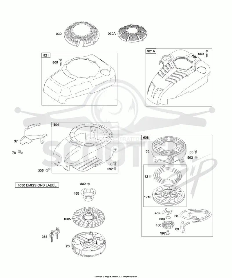 Blower Housind/Shrouds, Flywheel, Rewind Starter