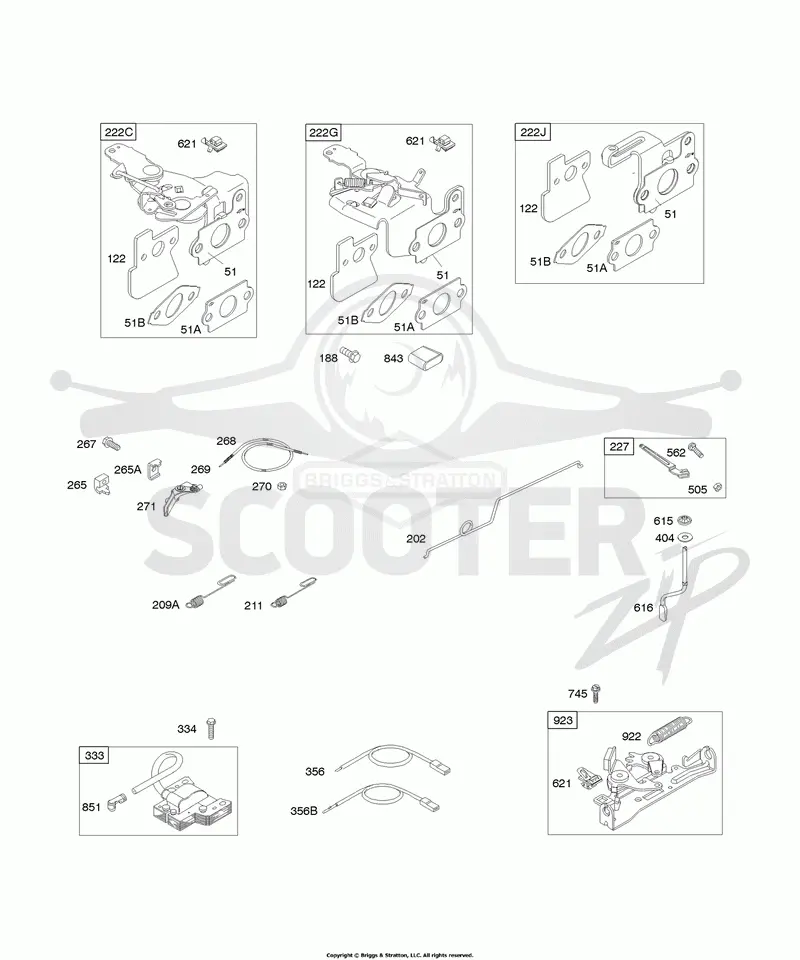 Controls, Flywheel Brake, Governor Spring, Ignition