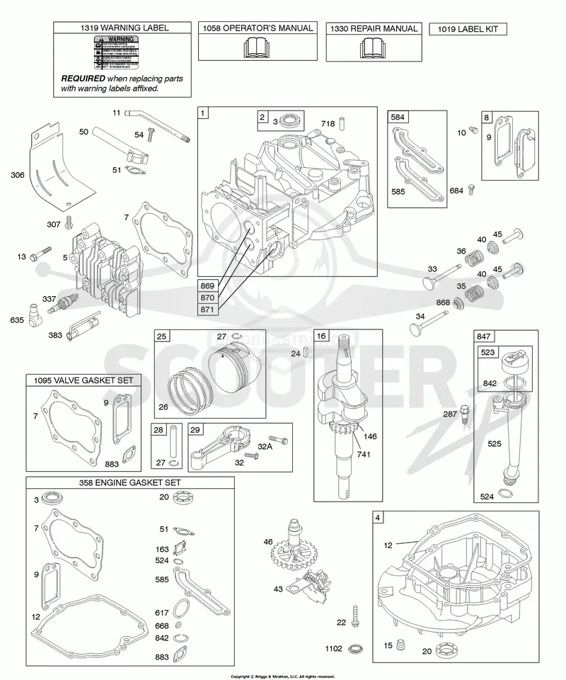 Cams, Crankshaft, Cylinder, Engine Sump, Kit/Gaskets, Lubrication, Piston Group, Valves
