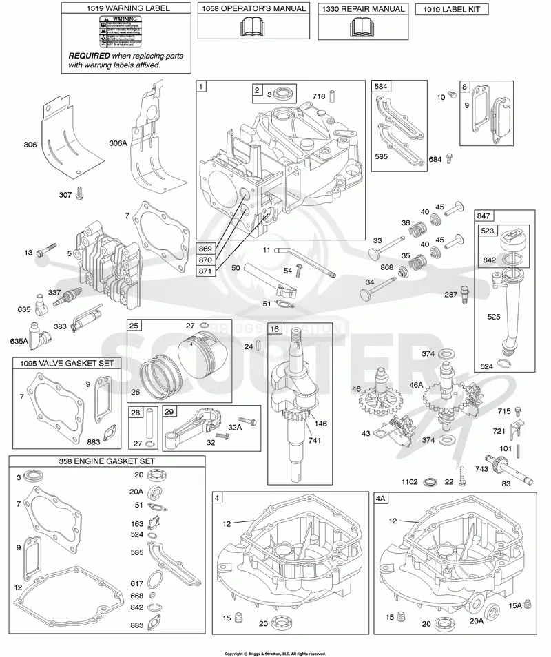 Cams, Camshaft, Crankshaft, Cylinder, Engine Sump, Kit/Gaskets, Lubrication, Piston Group, Valves