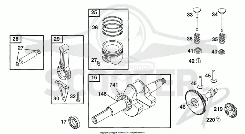 Piston Grp, Crank, Cam