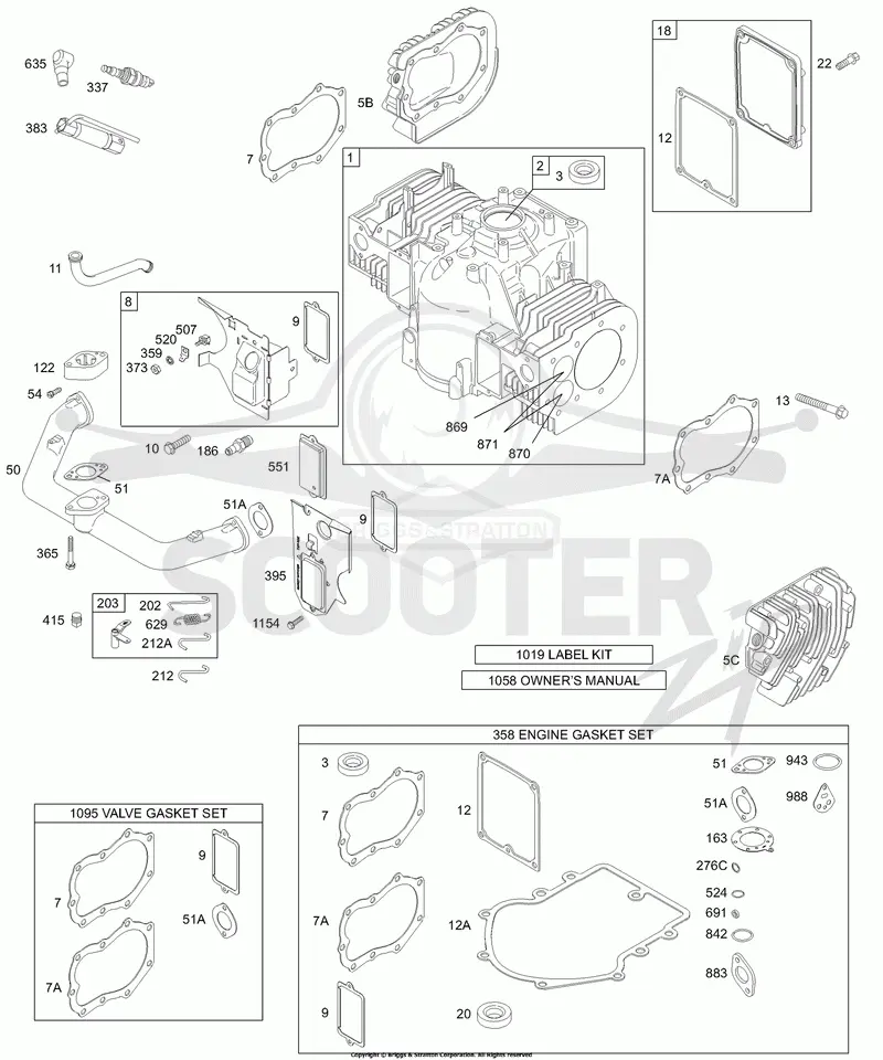 Crankcase Cover/Cylinder, Head, Kit/Gasket Sets - Engine, Kit/Gasket Sets - Valve