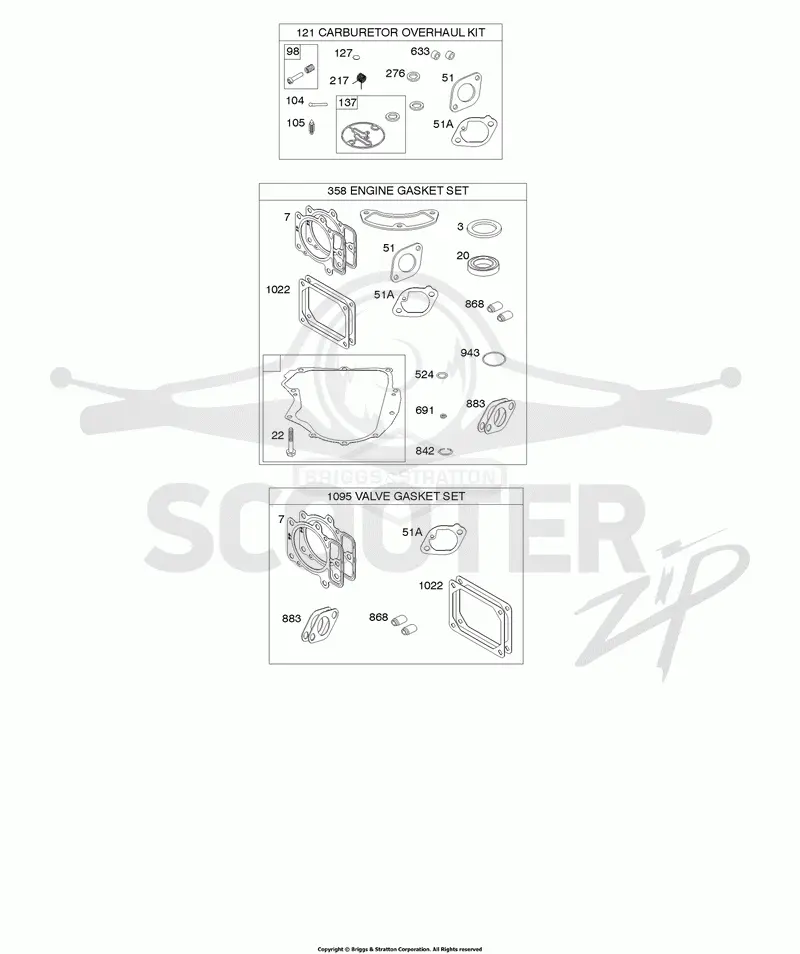 Carburetor Overhaul Kit, Engine/Valve Gasket Sets