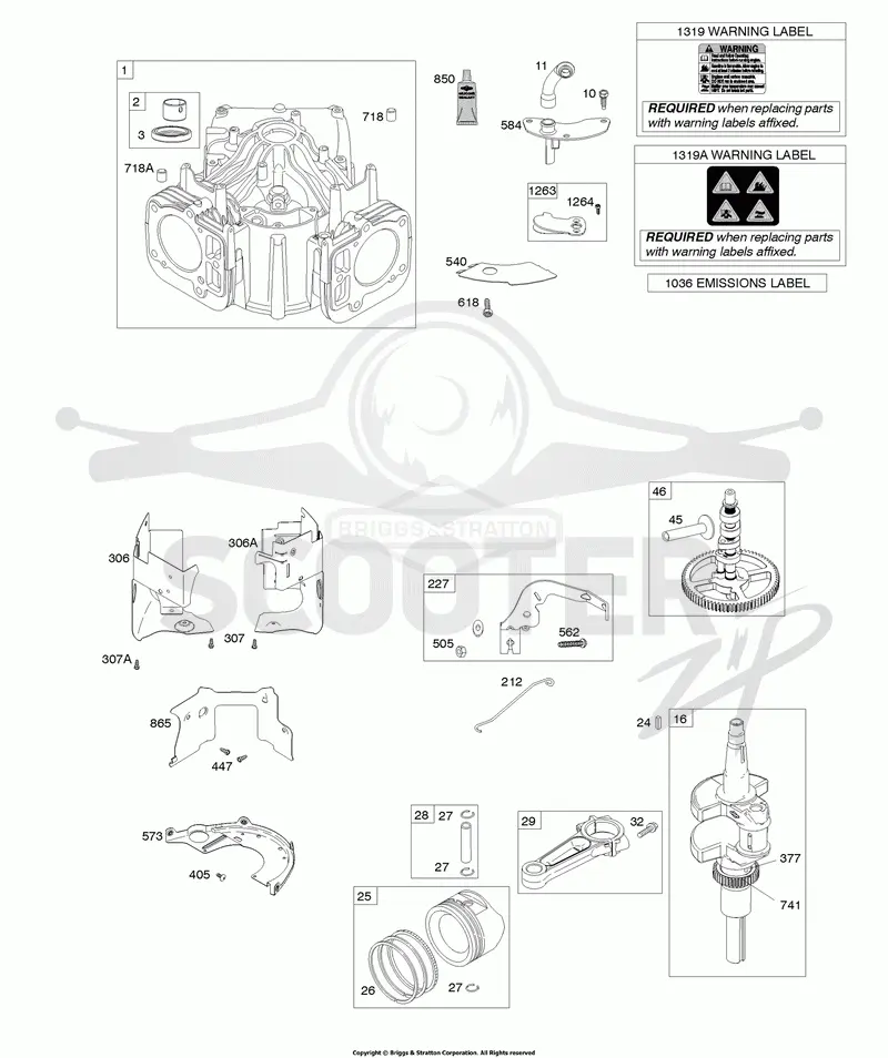 Cylinder, Crankshaft, Piston & Rings