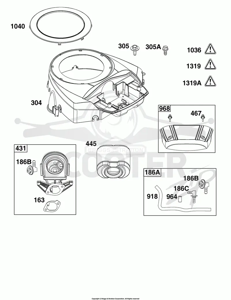 Blower Housing and Air Cleaner Group