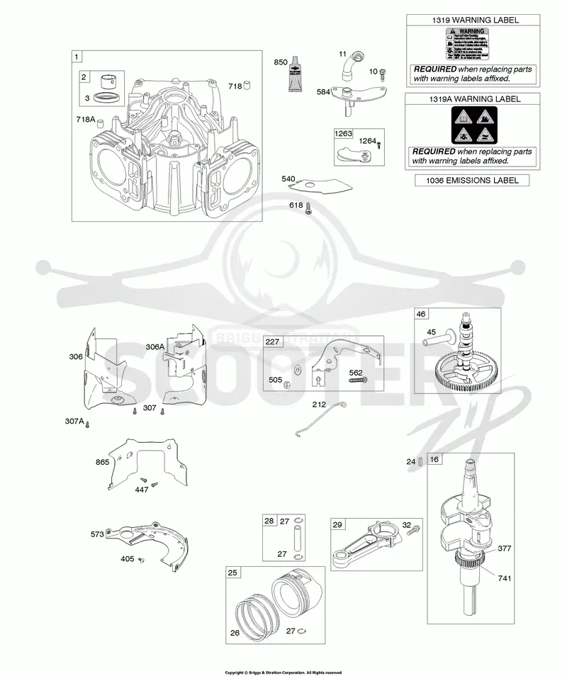 Cylinder, Crankshaft, Piston & Rings