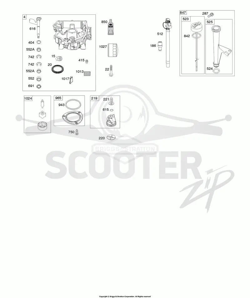 Sump, Dipstick, Oil Fill