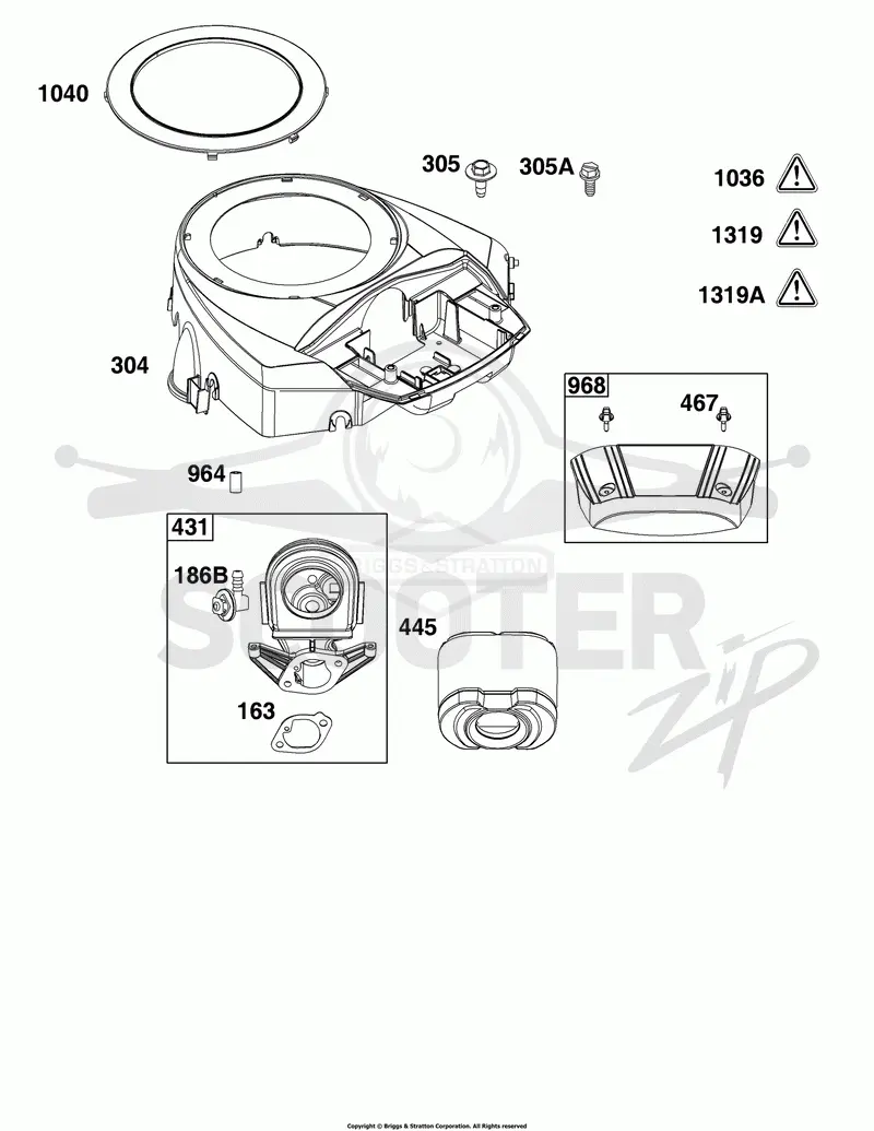 Blower Housing and Air Cleaner Group