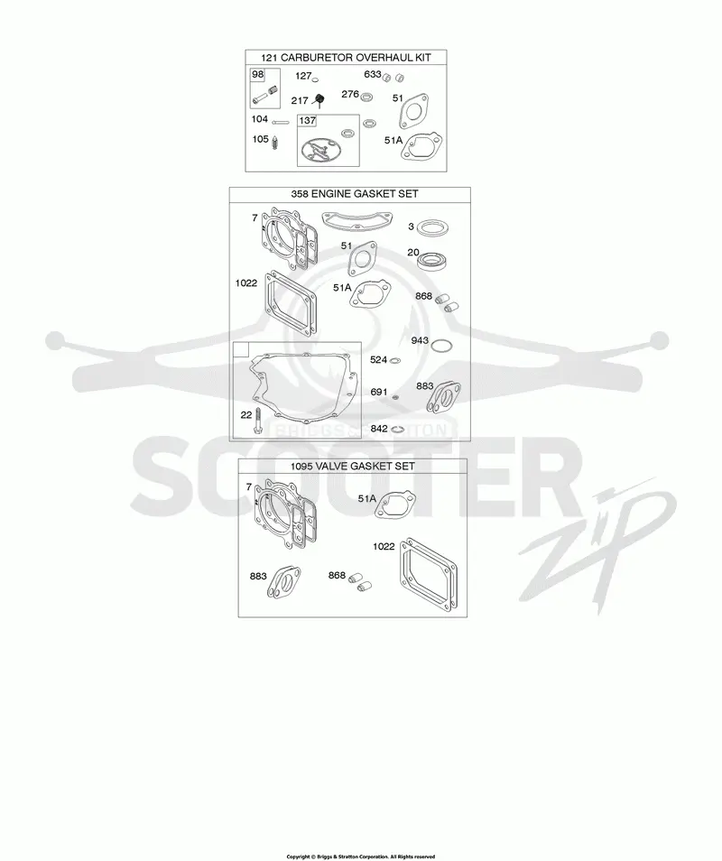 Carburetor Overhaul Kit, Engine/Valve Gasket Sets