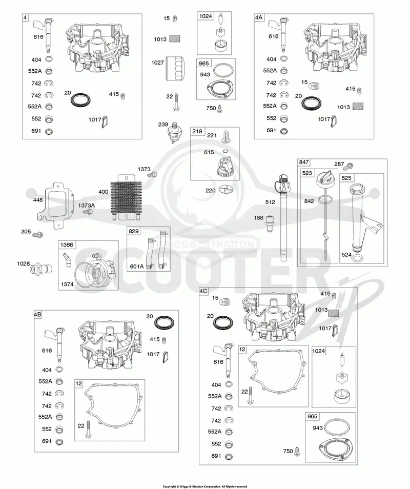 Engine Sump, Oil Cooler, Dipstick/Tube Assembly