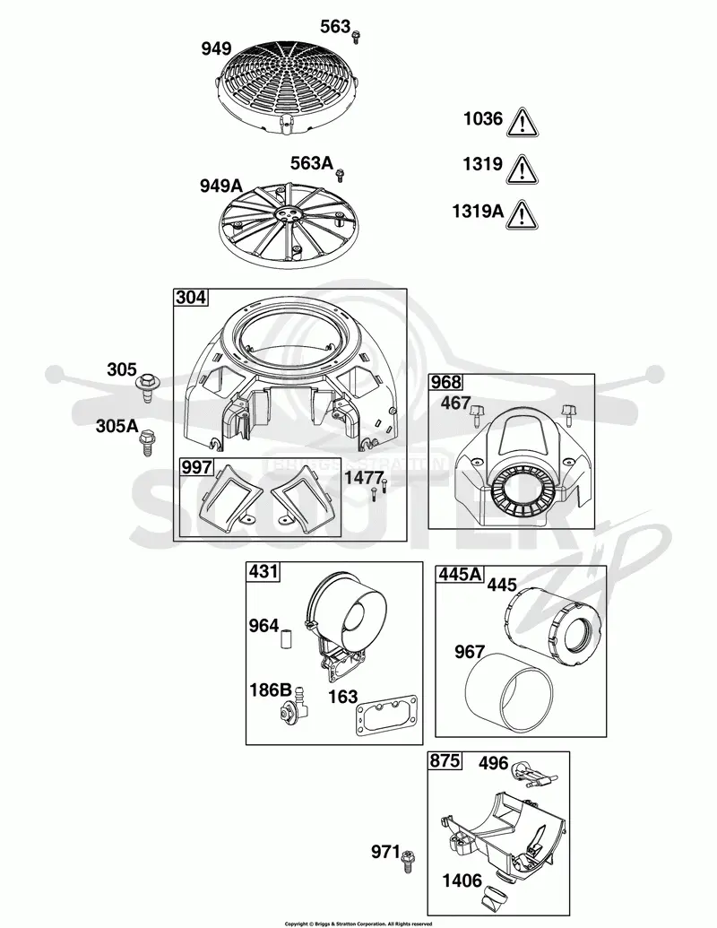 Blower Housing and Air Cleaner Group
