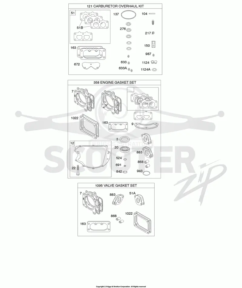 Engine/Valve Gasket Set, Carburetor Overhaul Kit