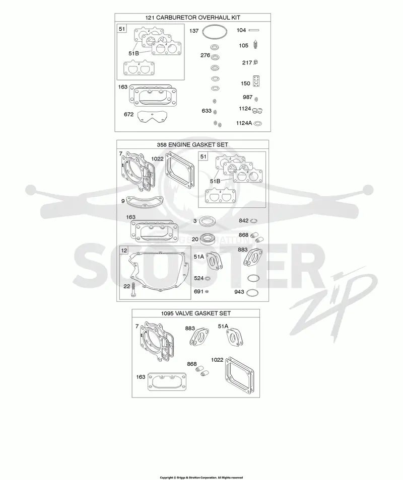 Engine/Valve Gasket Set, Carburetor Overhaul Kit