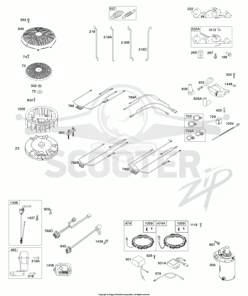 Flywheel, Controls, Wire Harness, Alternator, Starter
