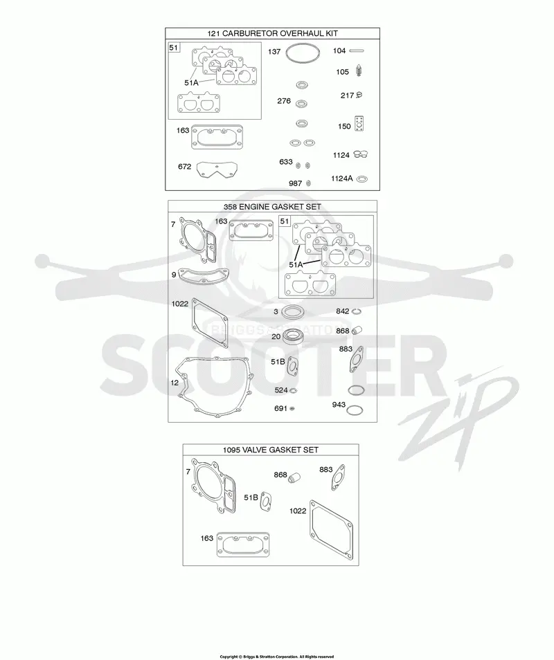 Engine/Valve Gasket Set, Carburetor Overhaul Kit