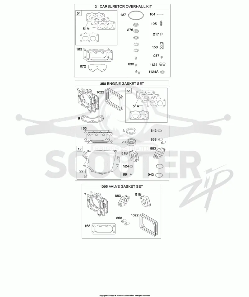 Engine/Valve Gasket Set, Carburetor Overhaul Kit
