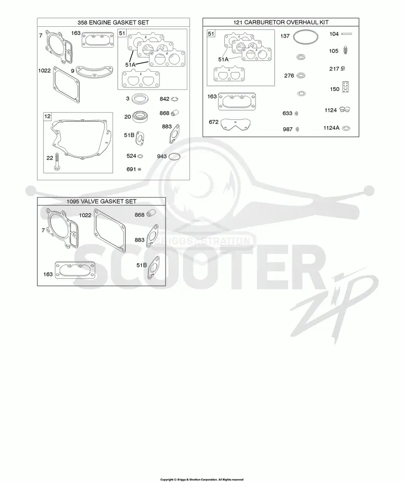 Engine/Valve Gasket Set, Carburetor Overhaul Kit