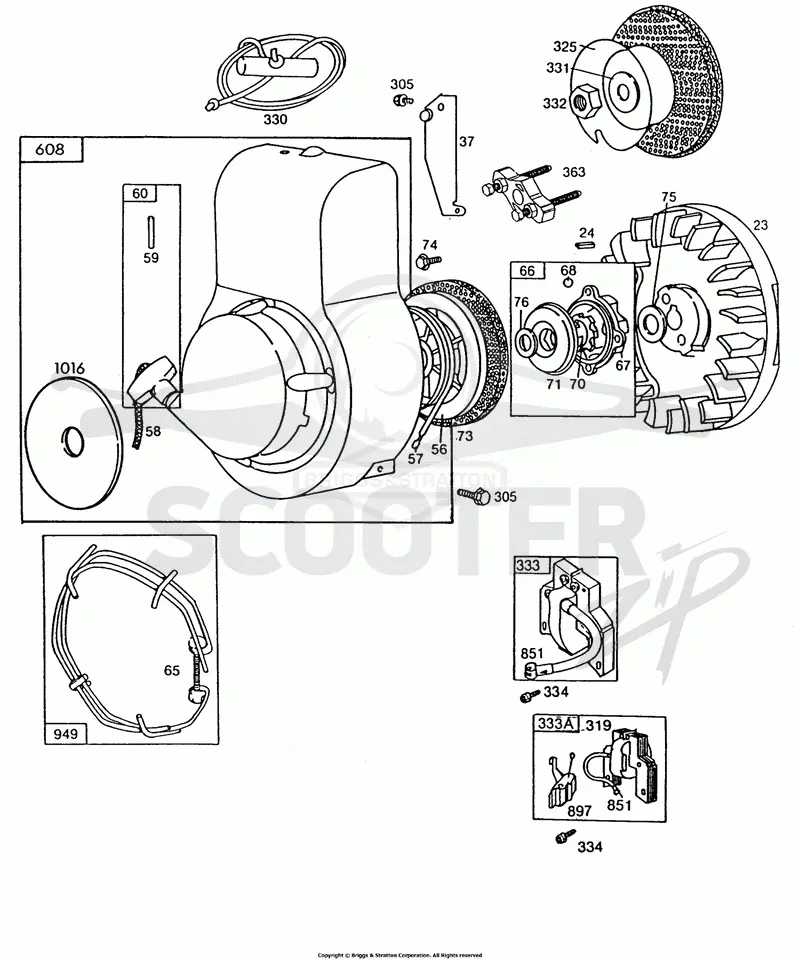 Blower Hsg,Flywheel, Rewind