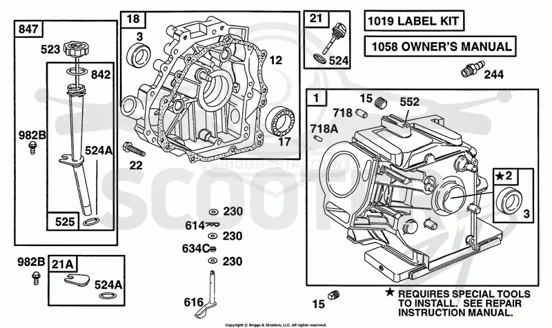 Cylinder, Crankcase,Oil Fill