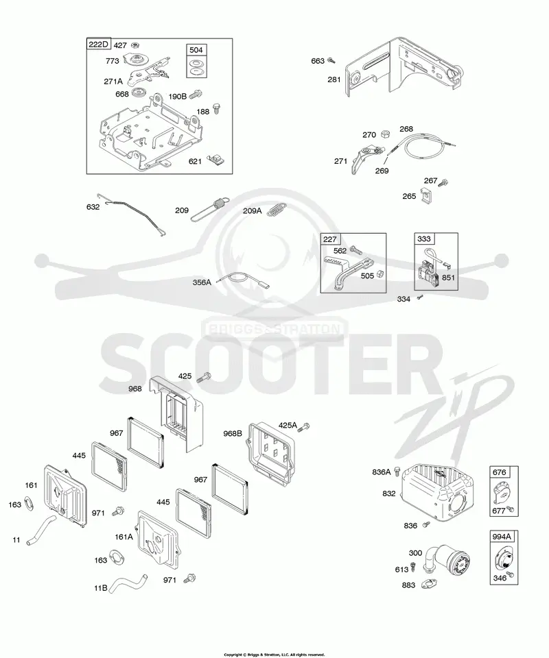 Air Cleaner, Controls, Exhaust System, Governor Spring, Ignition