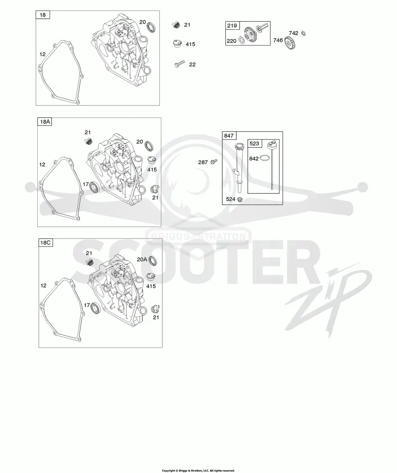 Crankcase Cover, Lubrication