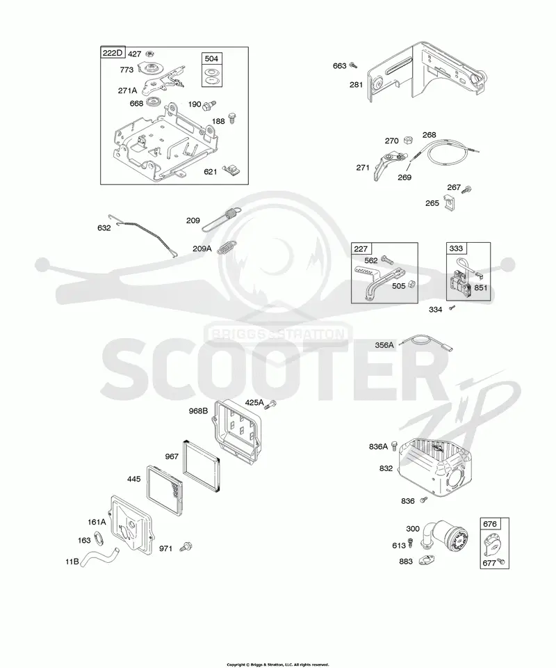 Air Cleaner, Controls, Exhaust System, Governor Spring, Ignition