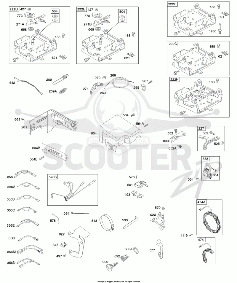 Controls, Governor Spring, Ignition, Rewind Starter