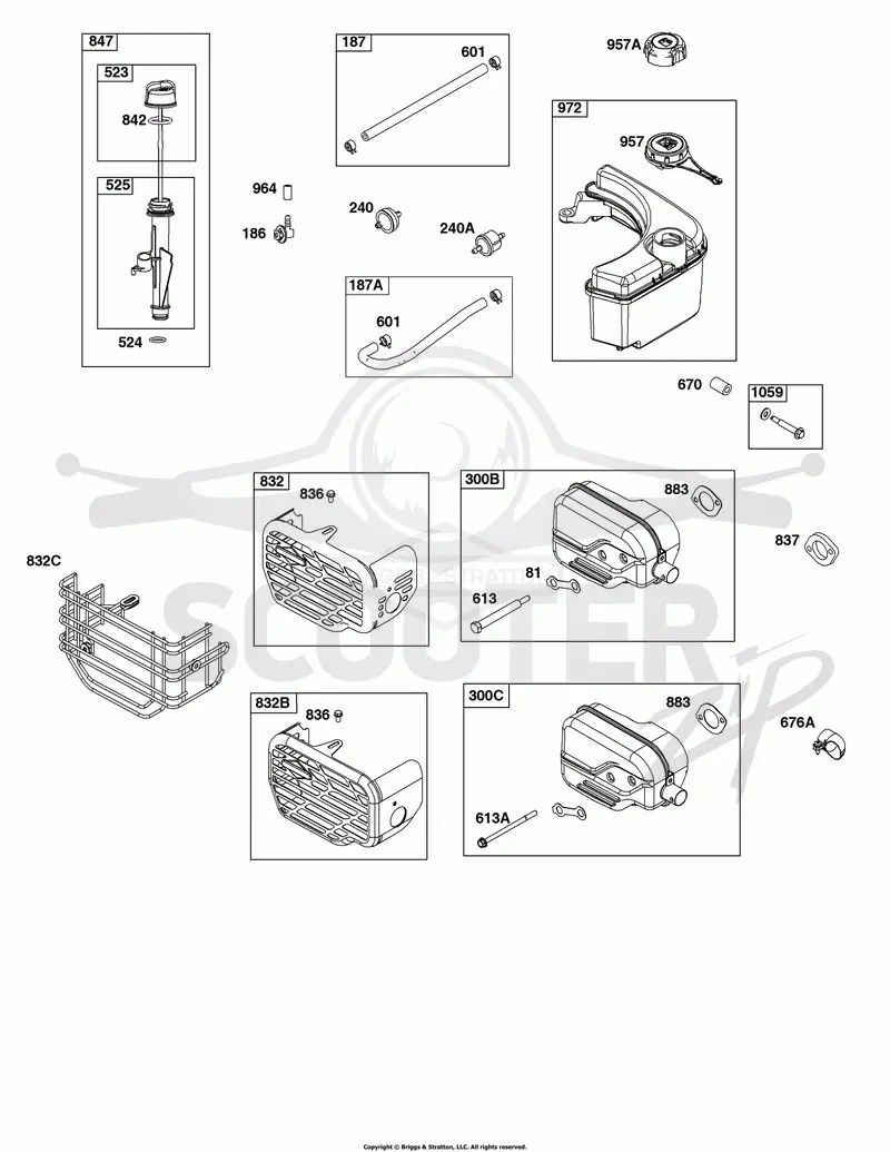 Exhaust System, Fuel Supply, Lubrication