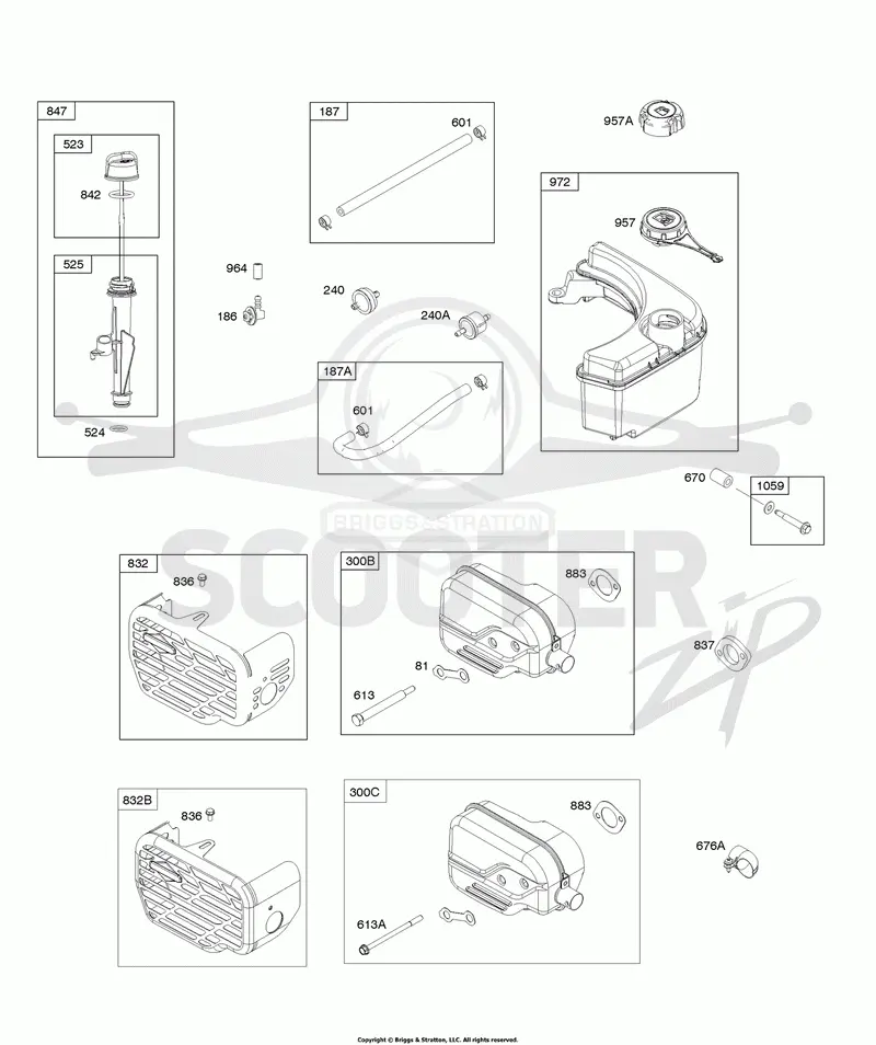 Exhaust System, Fuel Supply, Lubrication