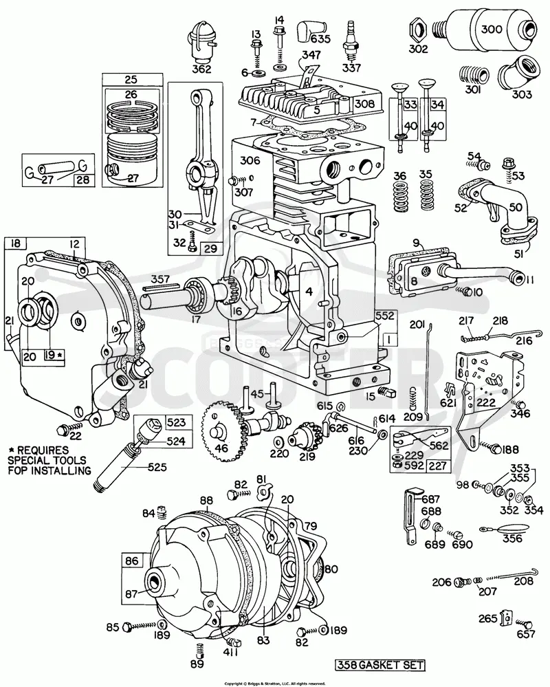 Cylinder, Crankcase,Piston