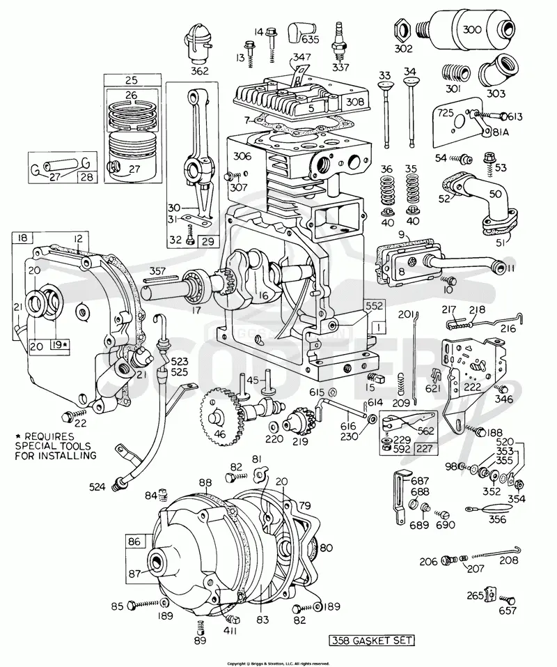 Cyl, Piston, Muffler, CrnkCse