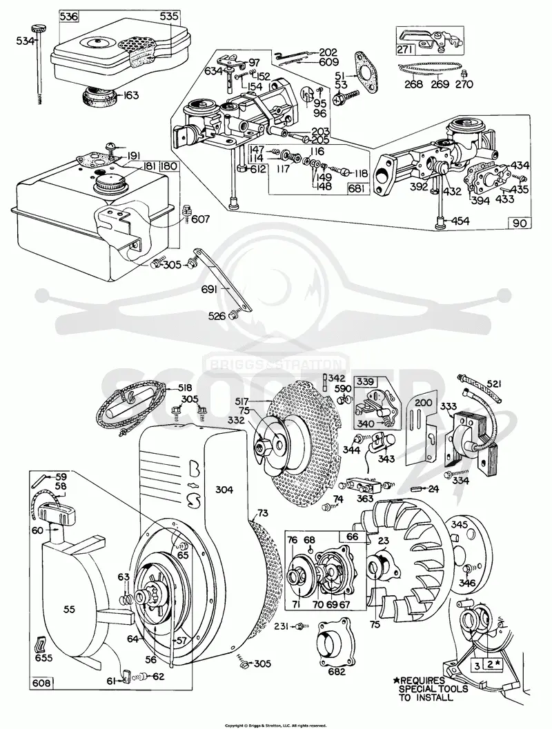 Carb,A/C,Fuel Tank,Rewind