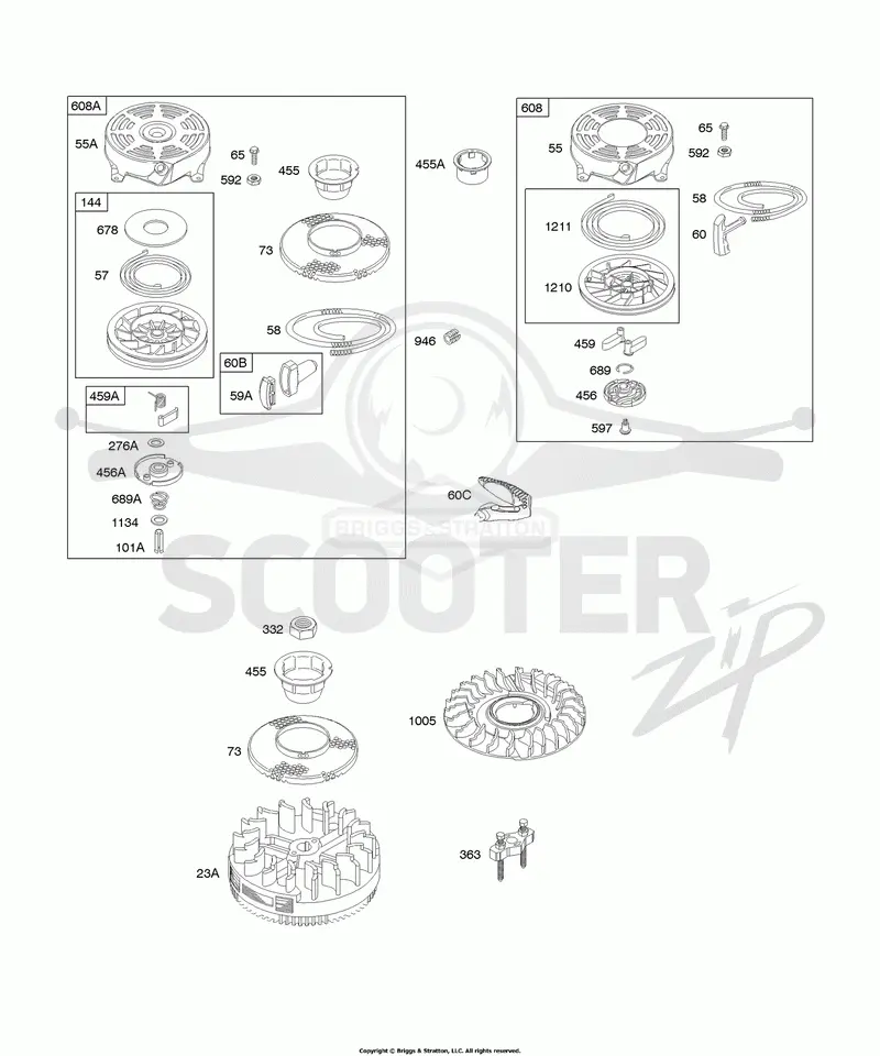 Flywheel, Rewind Starter