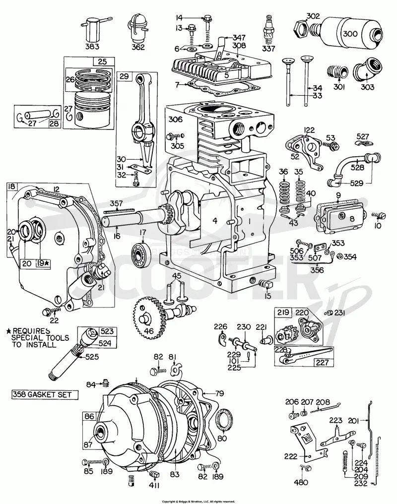 Cyl, Piston, Muffler, CrnkCse