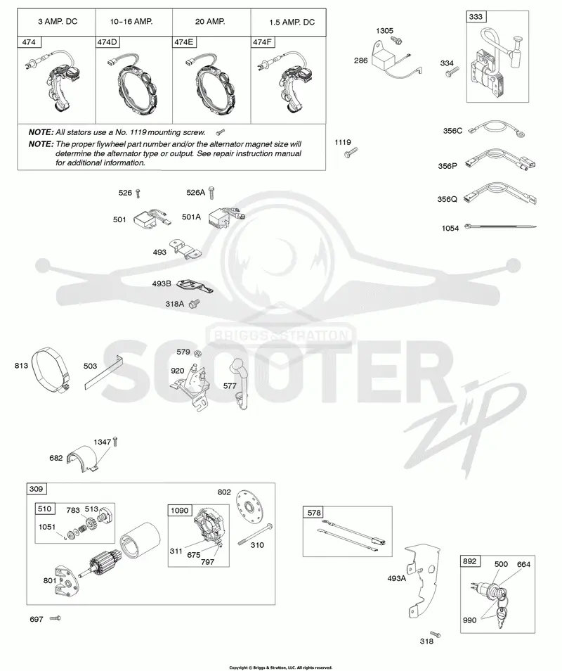 Alternator, Electric Starter, Ignition