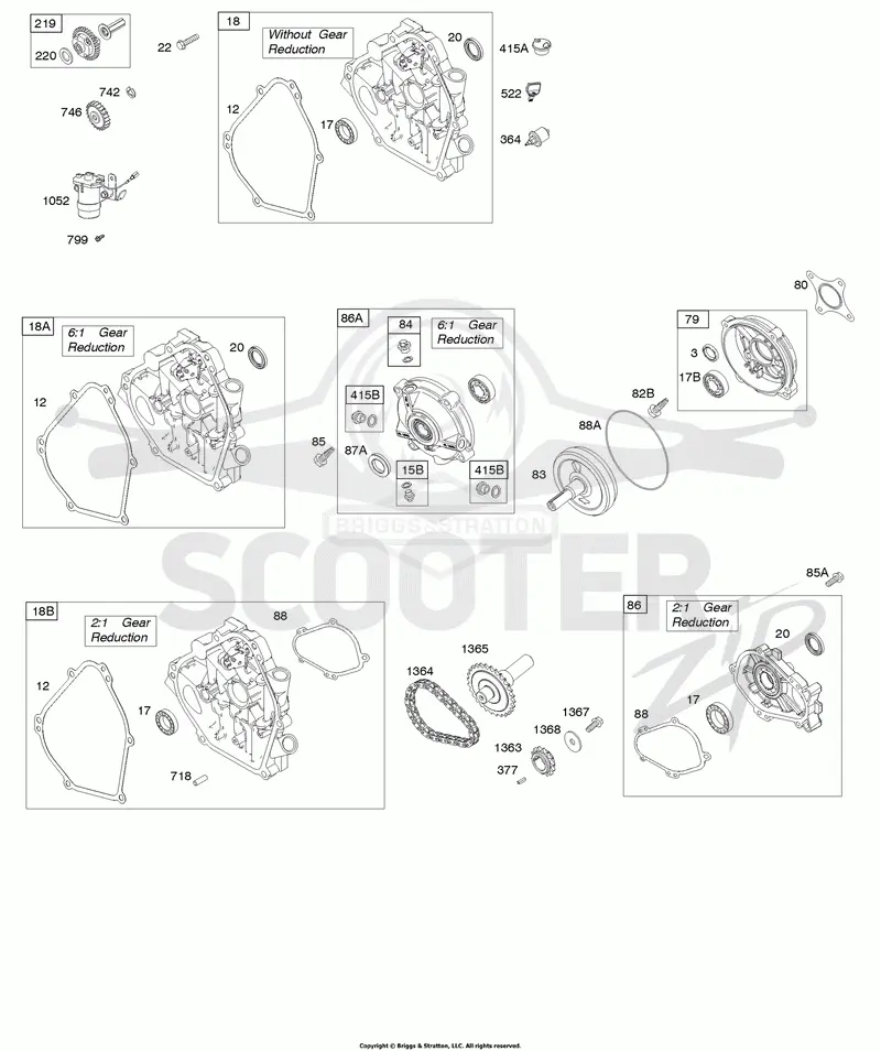 Crankcase Cover, Gear Reduction