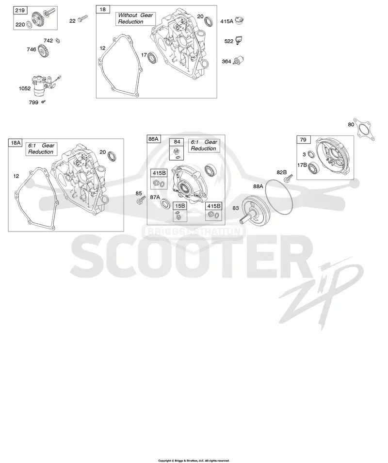 Crankcase Cover, Gear Reduction