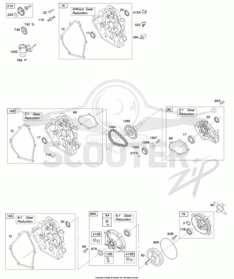 Crankcase Cover, Gear Reduction