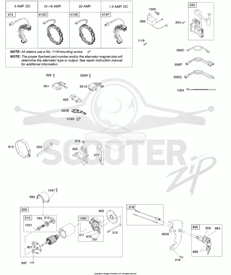 Alternator, Electric Starter, Ignition