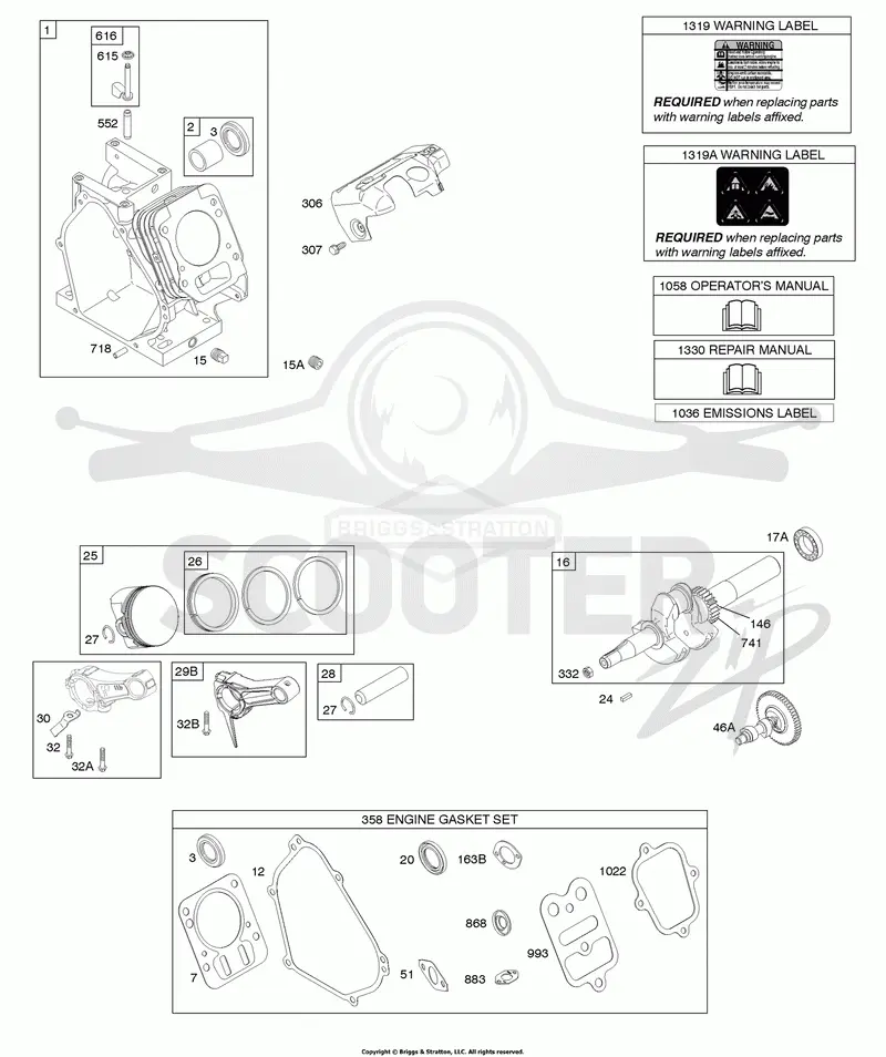 Camshaft, Crankshaft, Cylinder, Kit/Engine Gasket, Piston Group