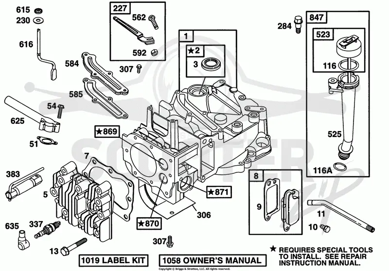 Cylinder, Head, Oil Fill