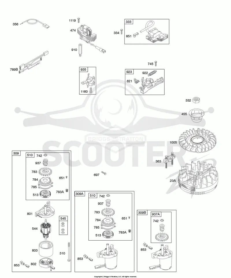 Alternator, Electric Starter, Electrical, Flywheel, Flywheel Brake, Ignition