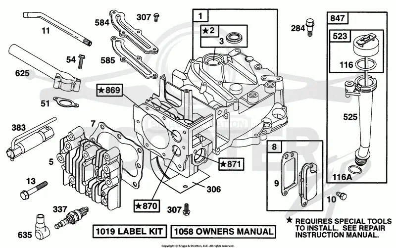 Cylinder, Head, Oil Fill