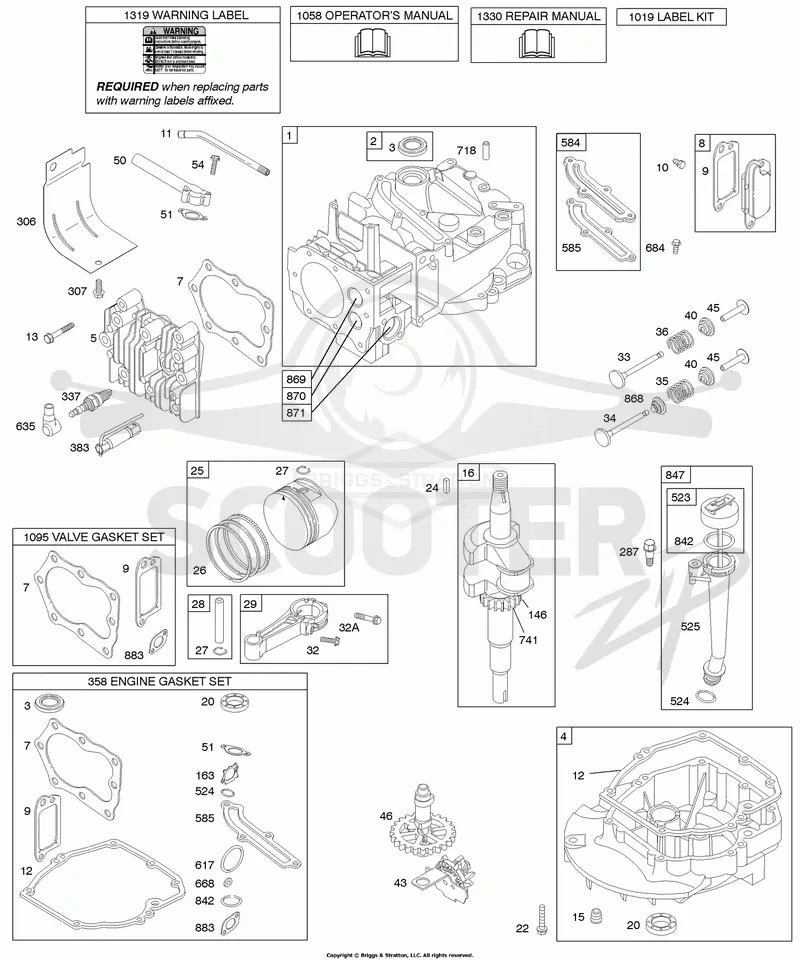 Camshaft, Crankshaft, Cylinder, Engine Sump, Lubrication, Piston Group, Valves