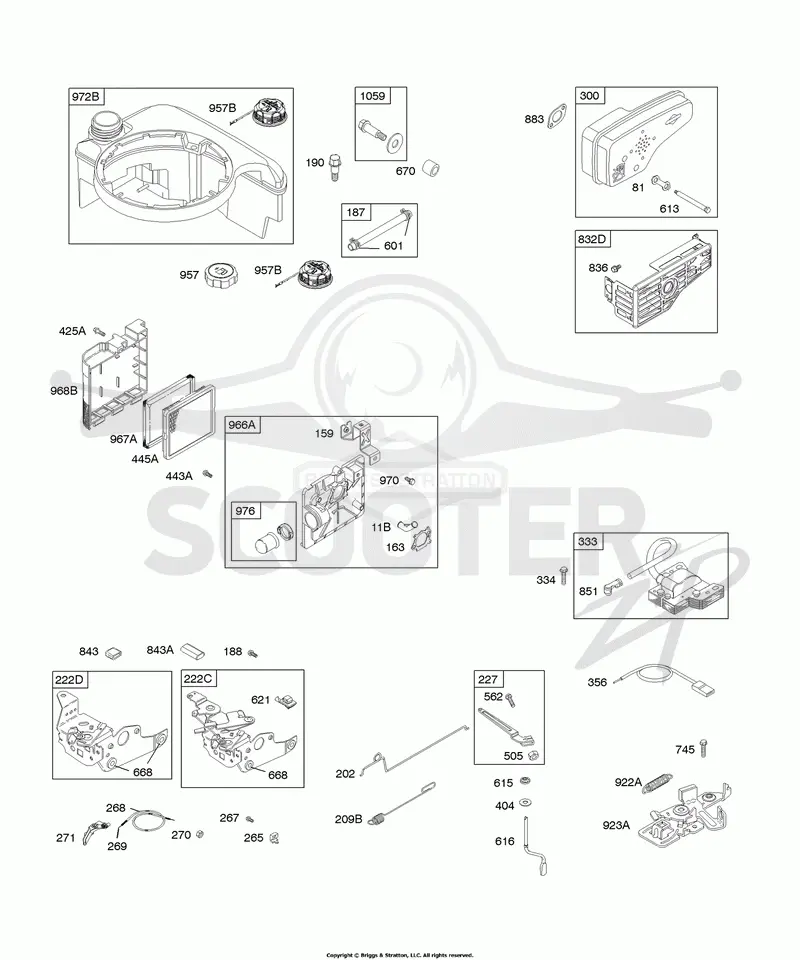 Air Cleaner, Controls, Electrical, Exhaust System, Flywheel Brake, Fuel Supply, Governor Spring, Ignition